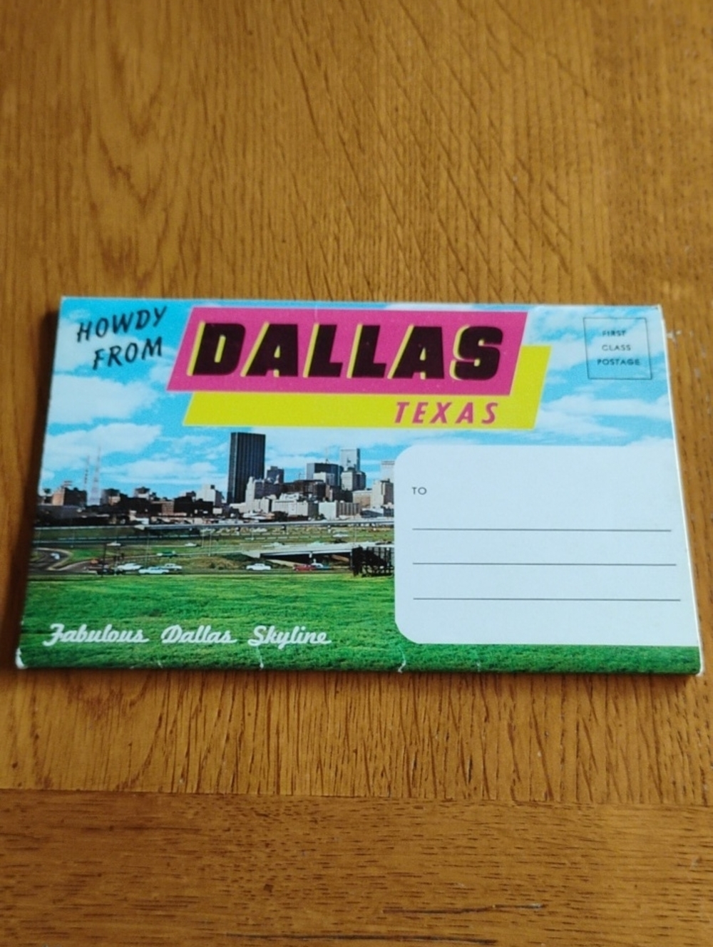 Howdy From Dallas Texas Postcard Folder Vintage Ephemera